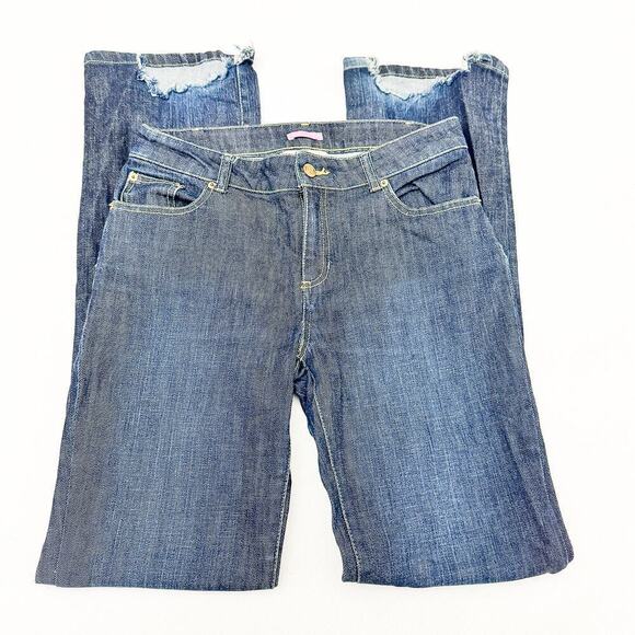 Lilly Pulitzer Main Line Fit Flare Dark Wash Denim Jeans Size 6 - Picture 4 of 8